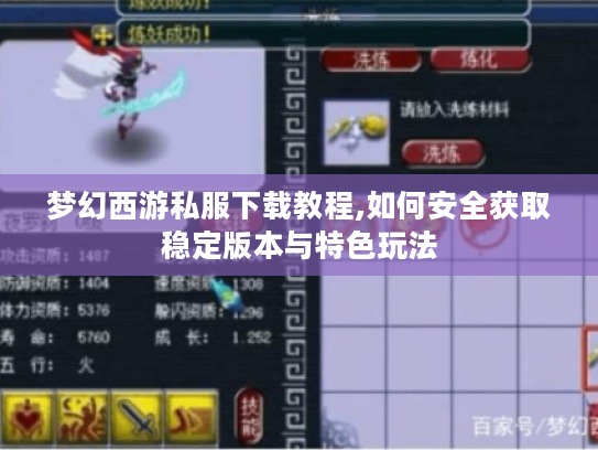 梦幻西游私服下载教程,如何安全获取稳定版本与特色玩法