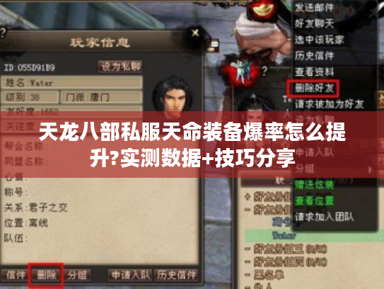 天龙八部私服天命装备爆率怎么提升?实测数据+技巧分享