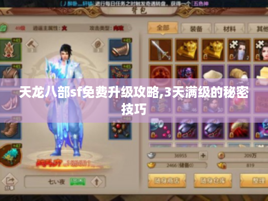 天龙八部sf免费升级攻略,3天满级的秘密技巧