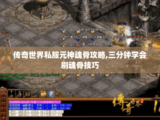 传奇世界私服元神魂骨攻略,三分钟学会刷魂骨技巧