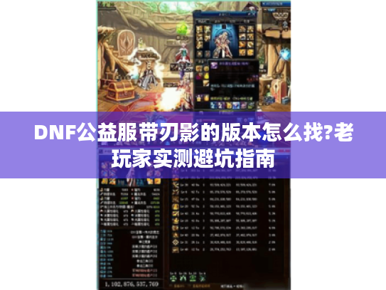 DNF公益服带刃影的版本怎么找?老玩家实测避坑指南