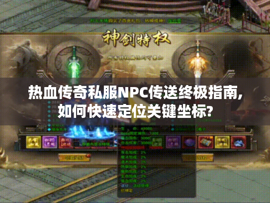 热血传奇私服NPC传送终极指南,如何快速定位关键坐标?