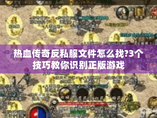热血传奇反私服文件怎么找?3个技巧教你识别正版游戏