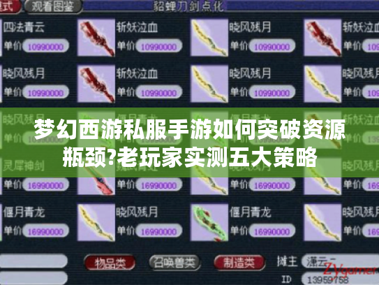 梦幻西游私服手游如何突破资源瓶颈?老玩家实测五大策略