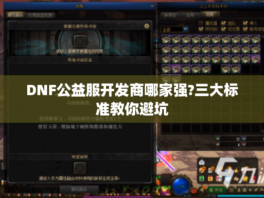 DNF公益服开发商哪家强?三大标准教你避坑