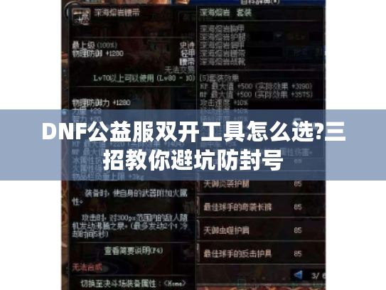 DNF公益服双开工具怎么选?三招教你避坑防封号