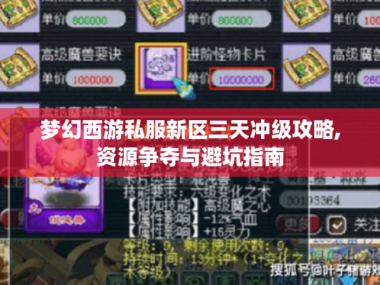 梦幻西游私服新区三天冲级攻略,资源争夺与避坑指南