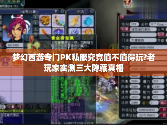 梦幻西游专门PK私服究竟值不值得玩?老玩家实测三大隐藏真相