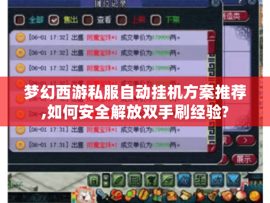 梦幻西游私服自动挂机方案推荐,如何安全解放双手刷经验?