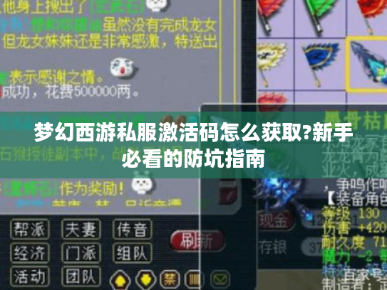 梦幻西游私服激活码怎么获取?新手必看的防坑指南
