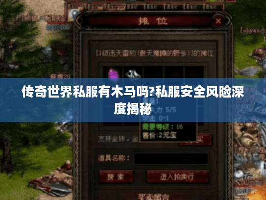 传奇世界私服有木马吗?私服安全风险深度揭秘