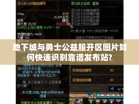 地下城与勇士公益服开区图片如何快速识别靠谱发布站?