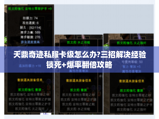 天鼎奇迹私服卡级怎么办?三招解决经验锁死+爆率翻倍攻略