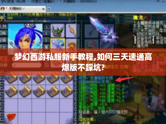 梦幻西游私服新手教程,如何三天速通高爆版不踩坑?