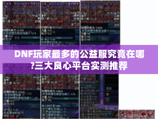 DNF玩家最多的公益服究竟在哪?三大良心平台实测推荐