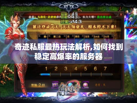 奇迹私服最热玩法解析,如何找到稳定高爆率的服务器