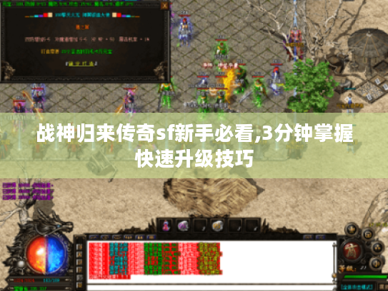 战神归来传奇sf新手必看,3分钟掌握快速升级技巧 战神归来传奇sf新手必看,3分钟掌握快速升级技巧