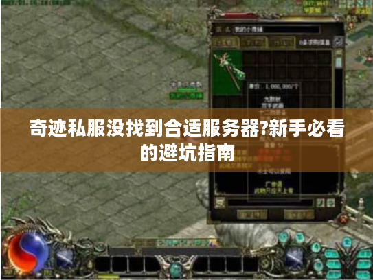 奇迹私服没找到合适服务器?新手必看的避坑指南