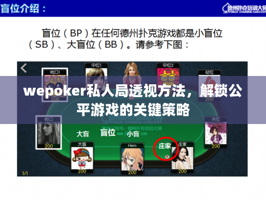 wepoker私人局透视方法，解锁公平游戏的关键策略