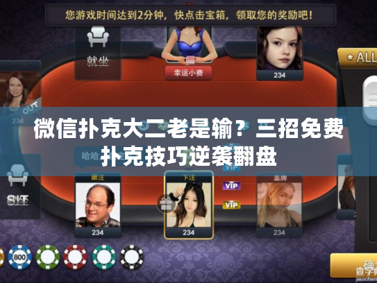 微信扑克大二老是输？三招免费扑克技巧逆袭翻盘