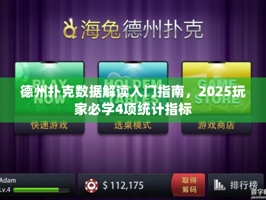 德州扑克数据解读入门指南，2025玩家必学4项统计指标