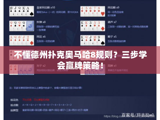 不懂德州扑克奥马哈8规则?三步学会赢牌策略! 不懂德州扑克奥马哈8规则?三步学会赢牌策略!