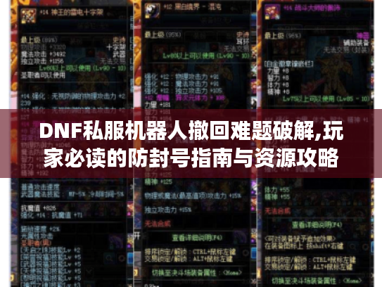 DNF私服机器人撤回难题破解,玩家必读的防封号指南与资源攻略 DNF私服机器人撤回难题破解,玩家必读的防封号指南与资源攻略