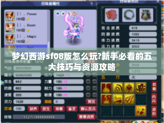 梦幻西游sf08版怎么玩?新手必看的五大技巧与资源攻略