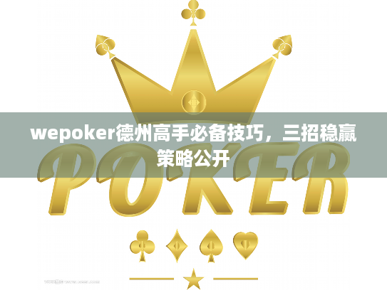 wepoker德州高手必备技巧，三招稳赢策略公开