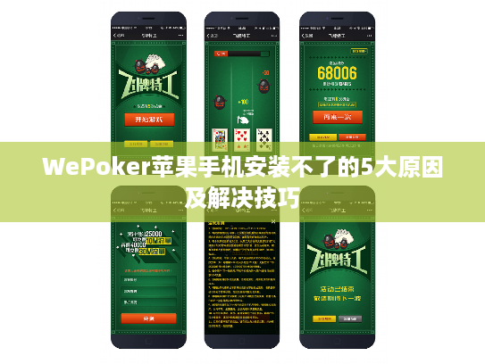 WePoker苹果手机安装不了的5大原因及解决技巧