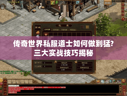 传奇世界私服道士如何做到猛?三大实战技巧揭秘