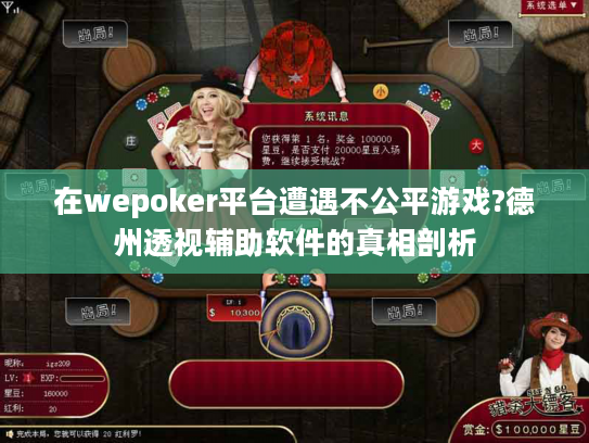 在wepoker平台遭遇不公平游戏?德州透视辅助软件的真相剖析