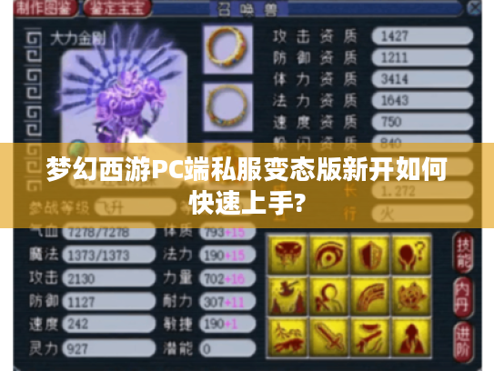 梦幻西游PC端私服变态版新开如何快速上手?