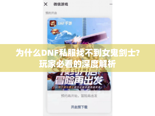 为什么DNF私服找不到女鬼剑士?玩家必看的深度解析