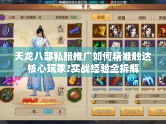 天龙八部私服推广如何精准触达核心玩家?实战经验全拆解