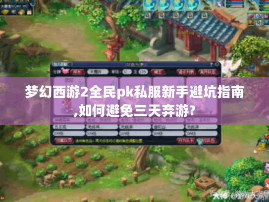 梦幻西游2全民pk私服新手避坑指南,如何避免三天弃游?