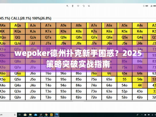 wepoker德州扑克新手困惑？2025策略突破实战指南