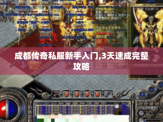 成都传奇私服新手入门,3天速成完整攻略