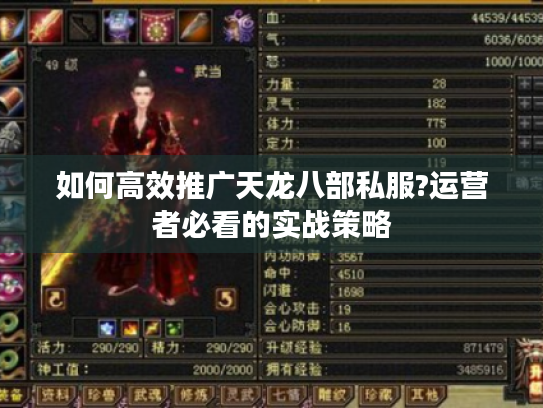 如何高效推广天龙八部私服?运营者必看的实战策略