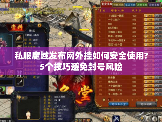 私服魔域发布网外挂如何安全使用?5个技巧避免封号风险