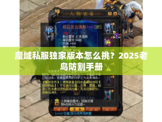 魔域私服独家版本怎么挑？2025老鸟防割手册