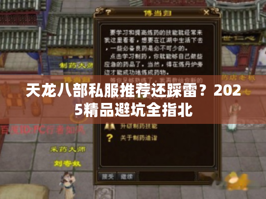 天龙八部私服推荐还踩雷？2025精品避坑全指北