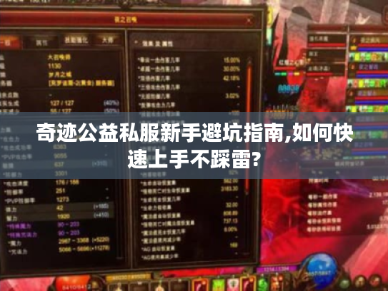 奇迹公益私服新手避坑指南,如何快速上手不踩雷?