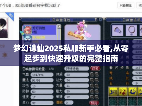 梦幻诛仙2025私服新手必看,从零起步到快速升级的完整指南