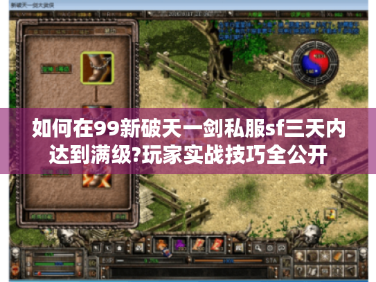 如何在99新破天一剑私服sf三天内达到满级?玩家实战技巧全公开