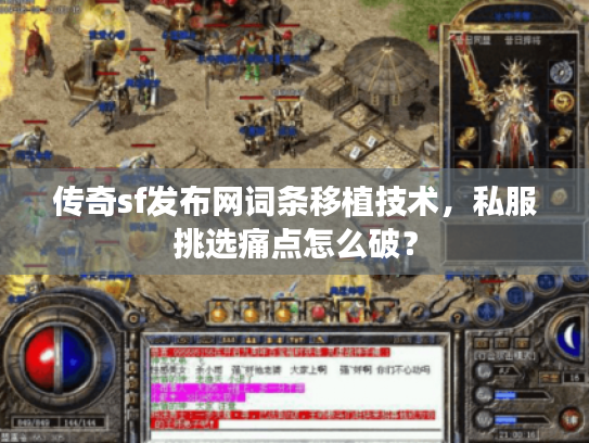 传奇sf发布网词条移植技术，私服挑选痛点怎么破？