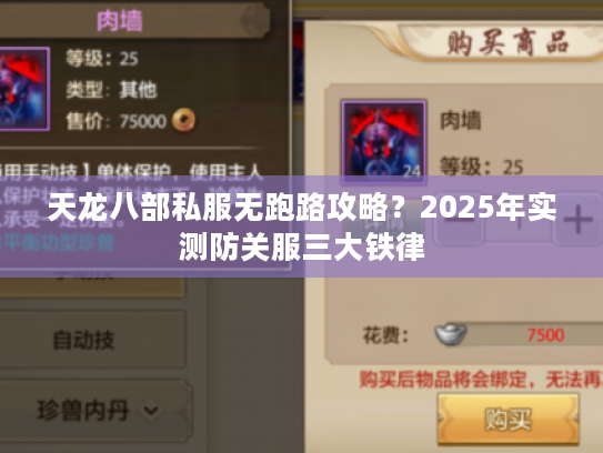 天龙八部私服无跑路攻略？2025年实测防关服三大铁律