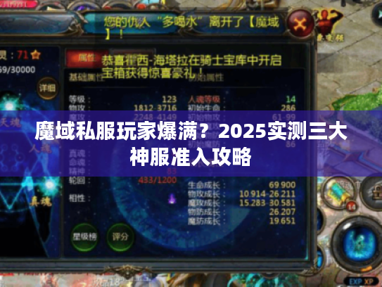魔域私服玩家爆满？2025实测三大神服准入攻略