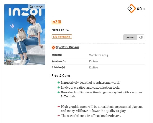 inZOI支持在线操作吗？