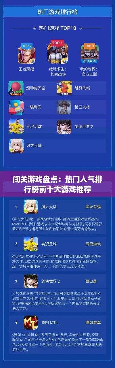 闯关游戏盘点：热门人气排行榜前十大游戏推荐